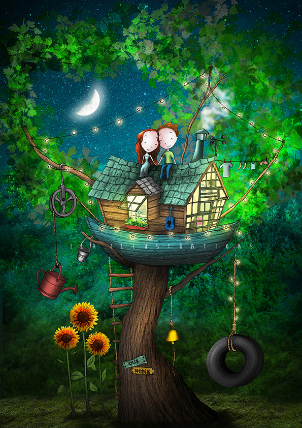 Our Home Postcard by Ila Illustrations