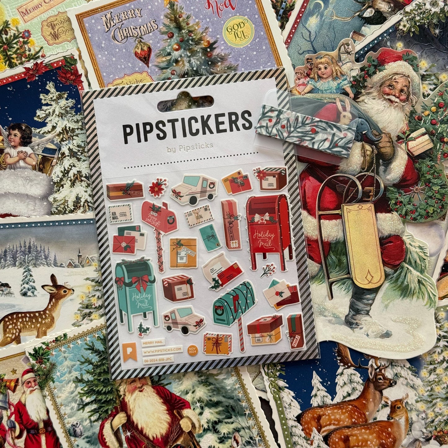 Edition Tausendschön Christmas Postcards – Holiday Pack with Stickers & Washi