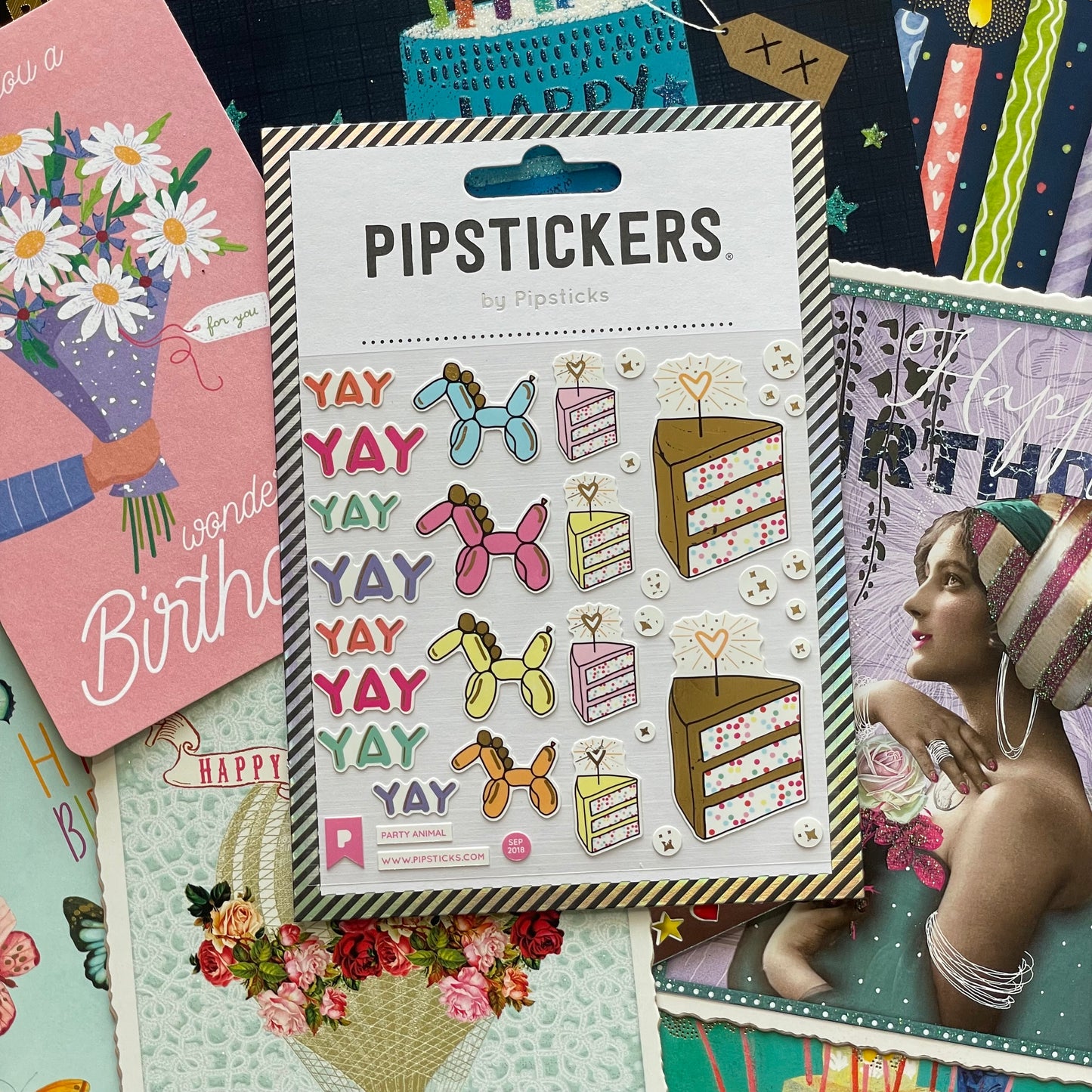 Birthday Postcard Pack - Mix of Premium Birthday Postcards and Stickers