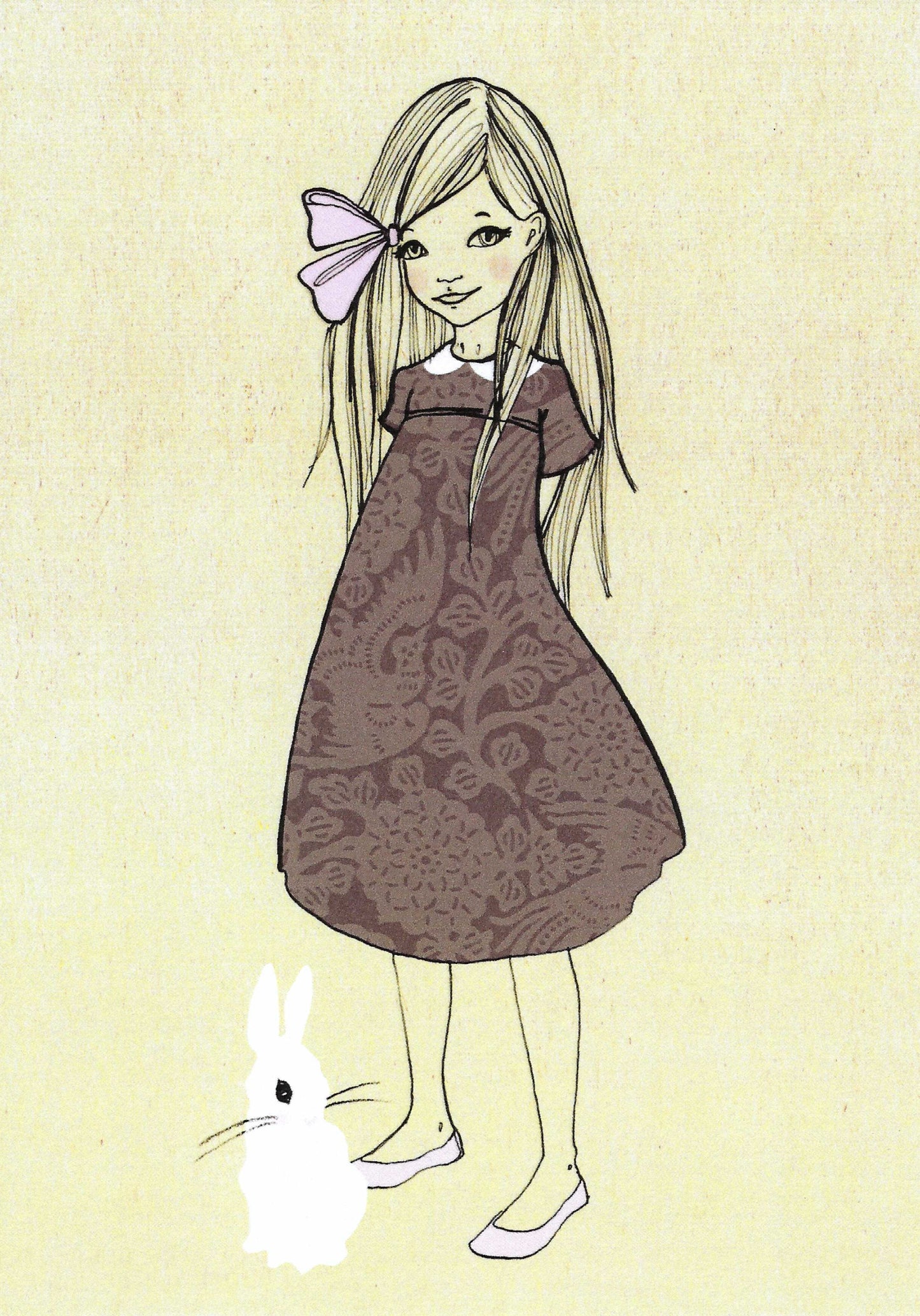 Belle & Boo - Patience Brown - Girl - Bunny - Rabbit - Postcard