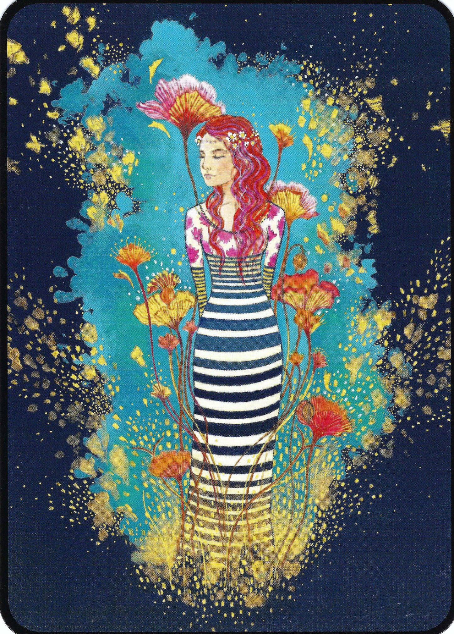 CODE CINQ - Jehanne Weyman - Flower Woman - Postcard