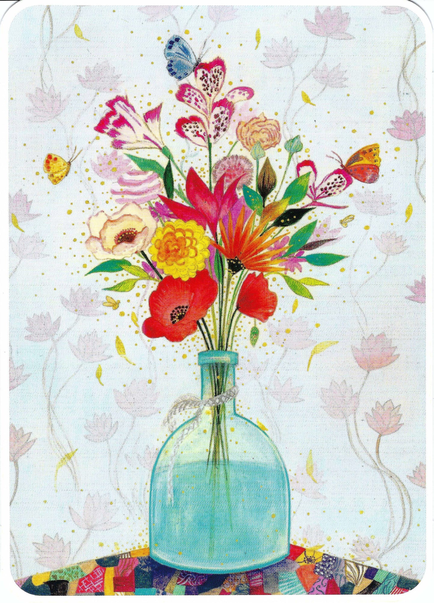 CODE CINQ - Jehanne Weyman - The Bouquet - Flowers - Butterflies - Postcard