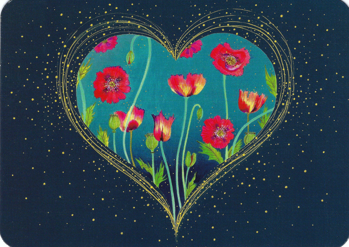 CODE CINQ - Jehanne Weyman - Heart - Flowers - Window in the Sky - Poppies - Postcard