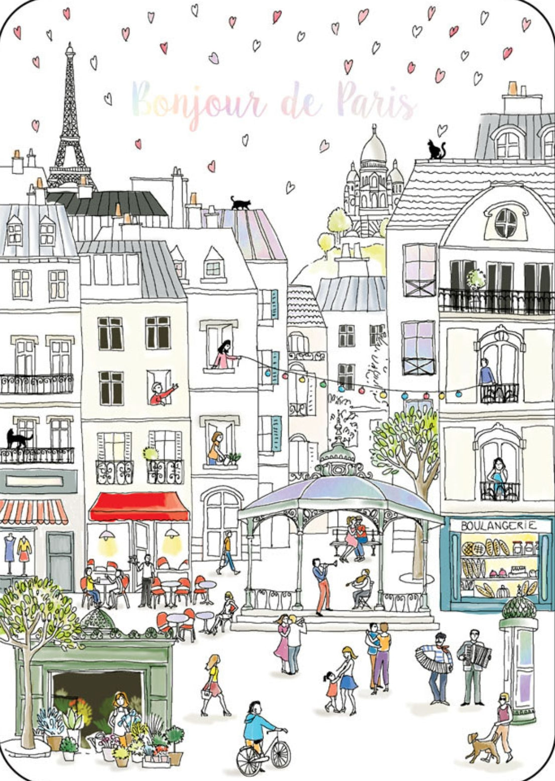 Cartes d'Art - Hello from Paris - Postcard with foil details