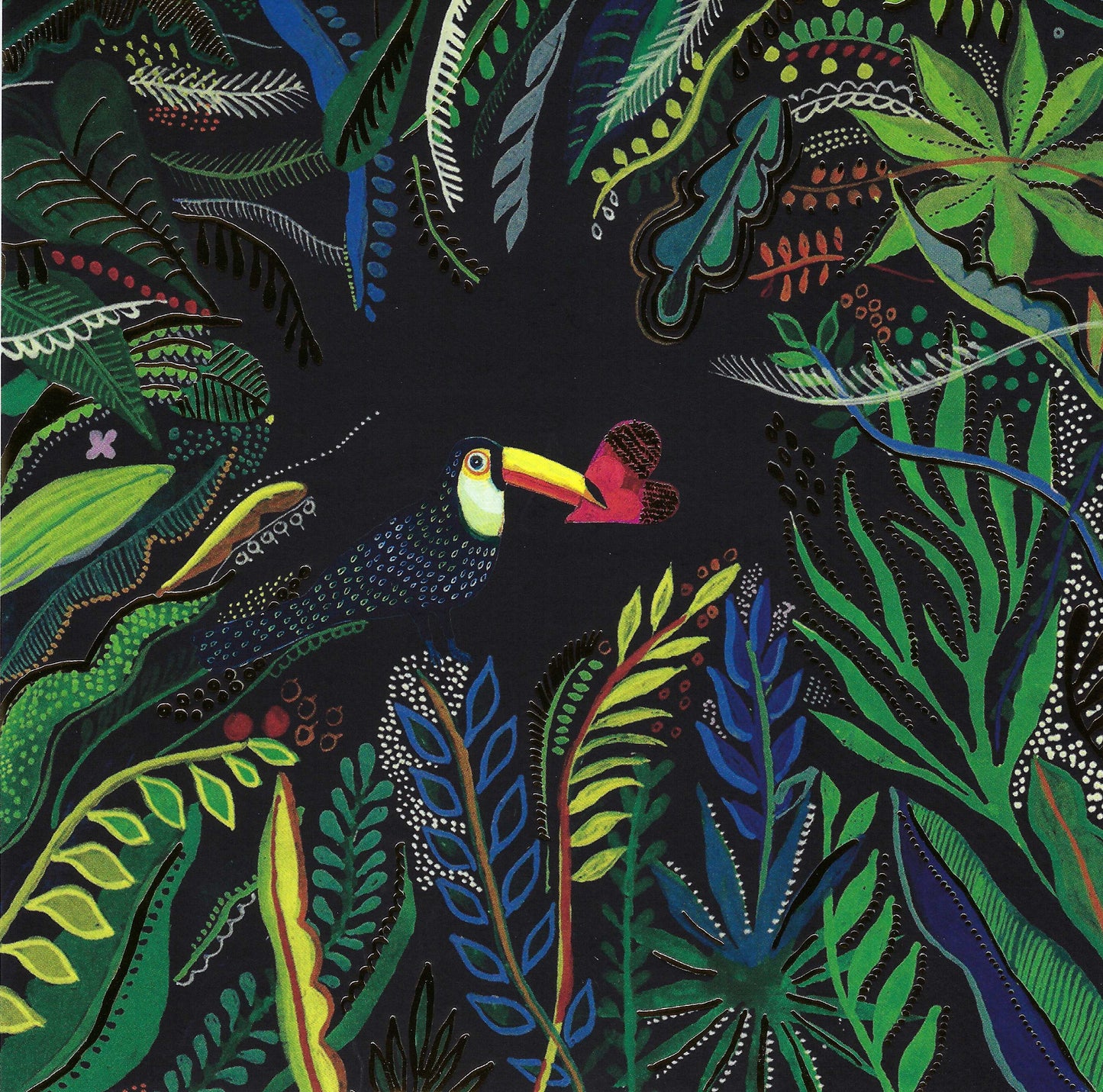 Cartes d'Art - Toucan - Heart - From My Heart - Postcard with foil details
