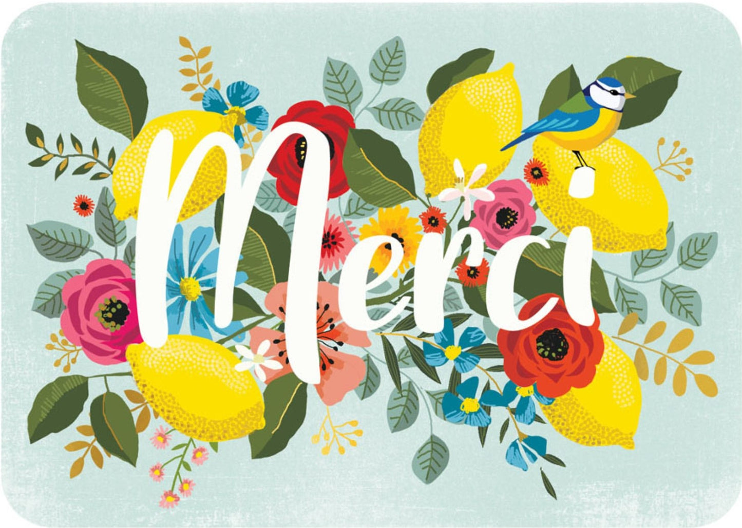 Cartes d'Art - Merci - Lemmons - Flowers - Postcard with foil details