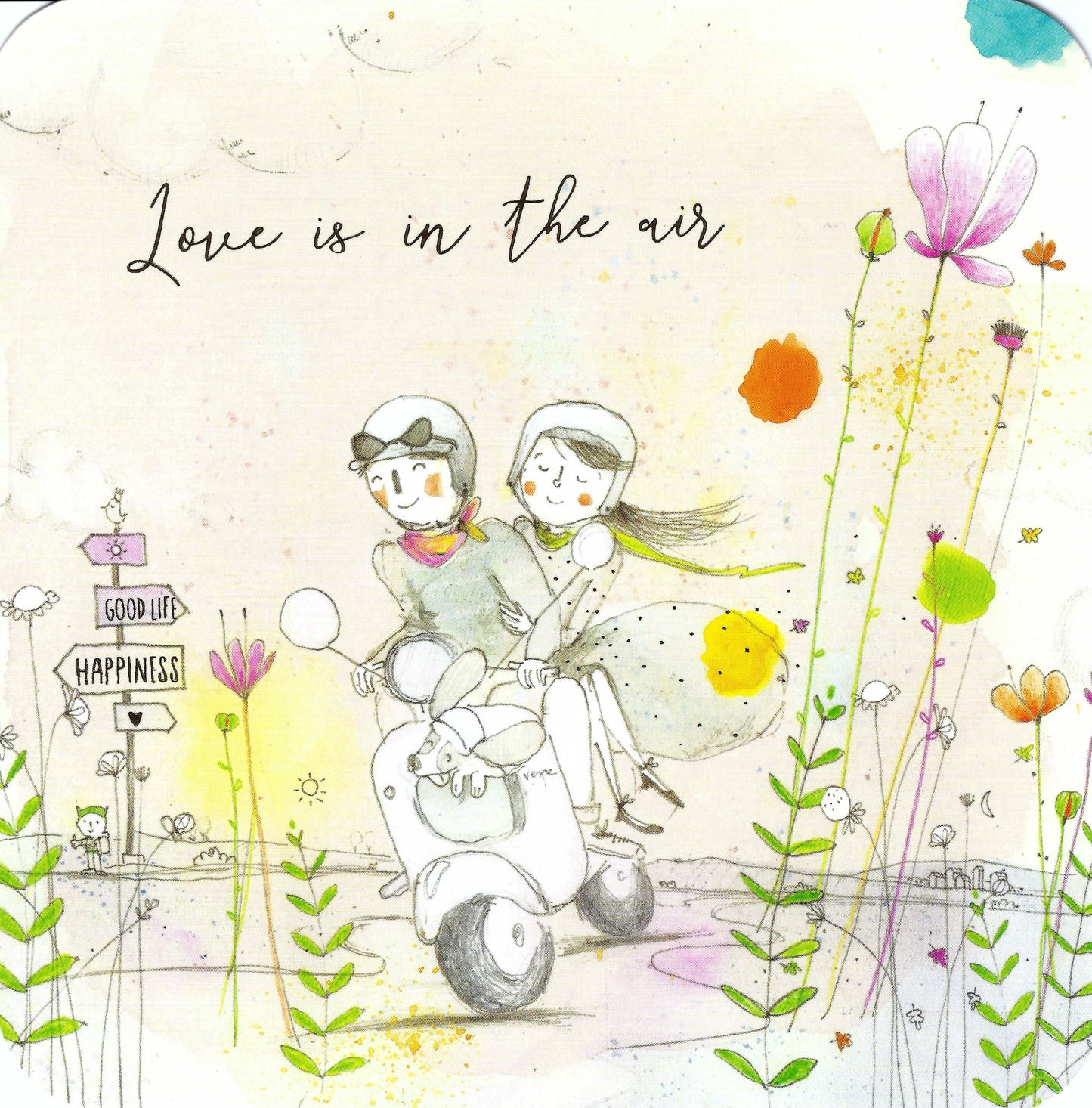 Correspondances - Love is in the Air - Vespa - Scooter - Couple - Love - Happiness - Postcard