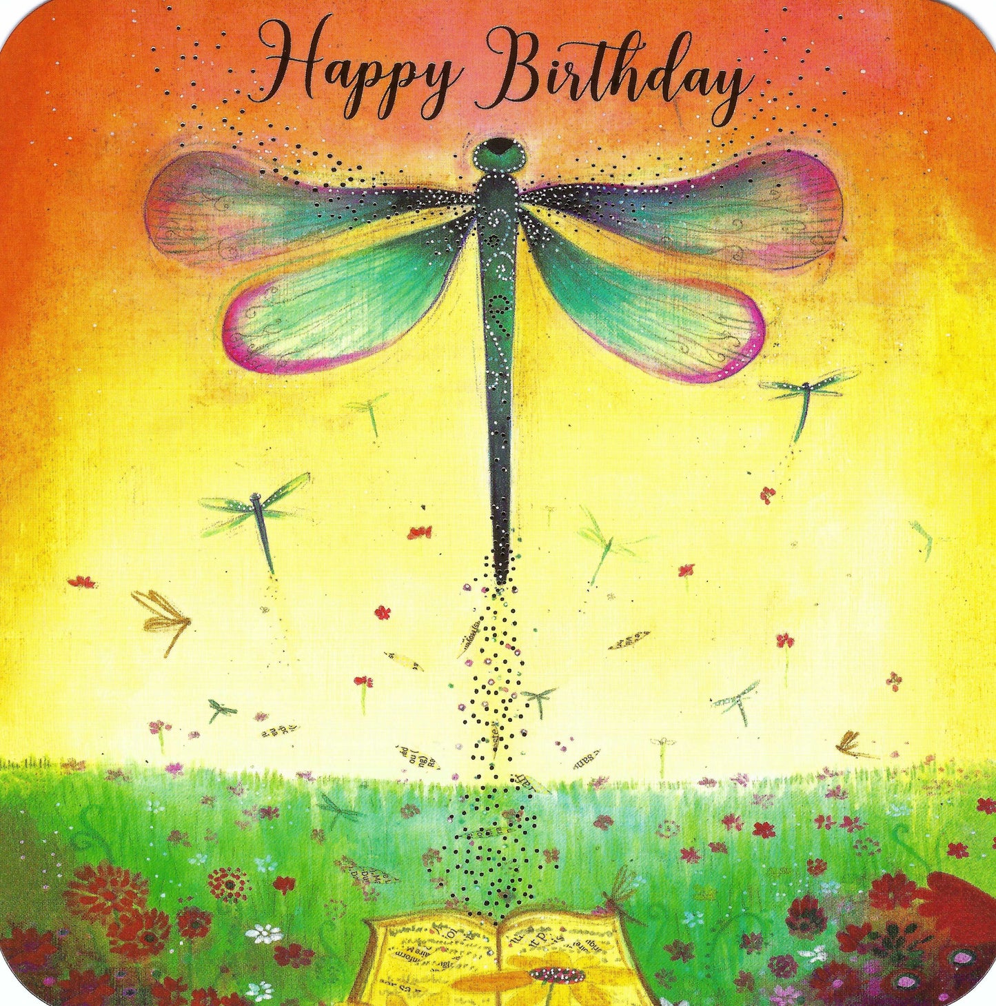 Jehanne Weyman - Happy Birthday Postcard - Dragonfly - by Correspondances