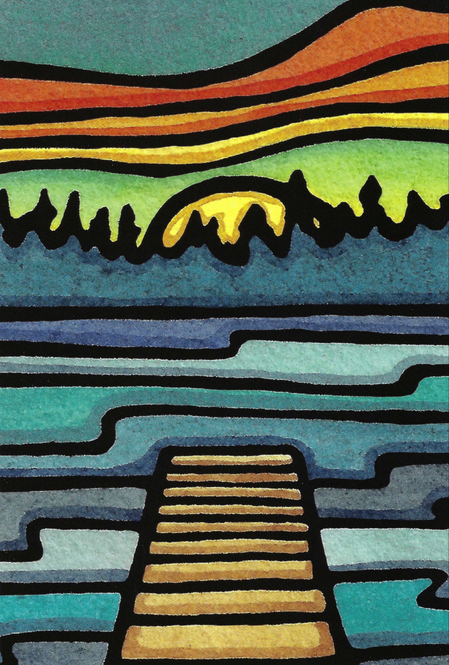 Dock - Lake Life Postcard by Sarah Angst Art