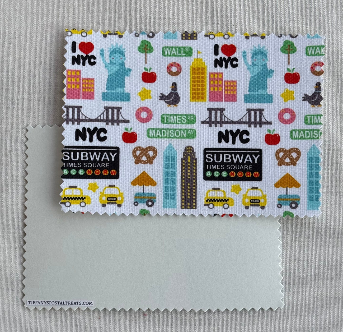 New York City Fabric Postcard