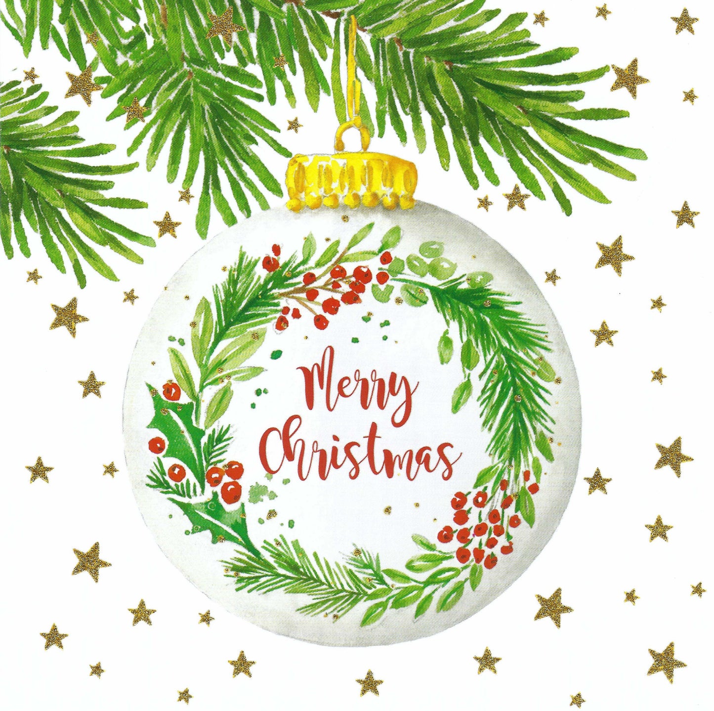 Edition Gollong - Merry Christmas - Ornament - Postcard with glitter details