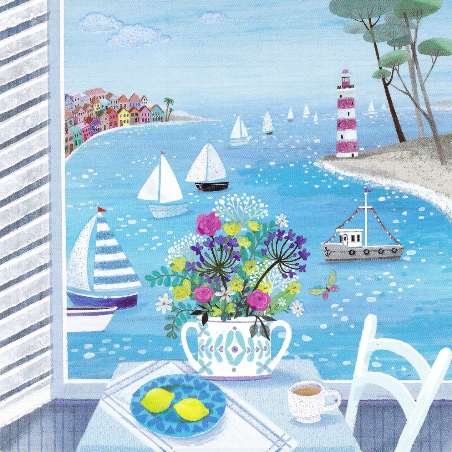 Edition Gollong -Mila Marquis - By the Sea - Lighthouse - Ocean - Sailboat -Postcard
