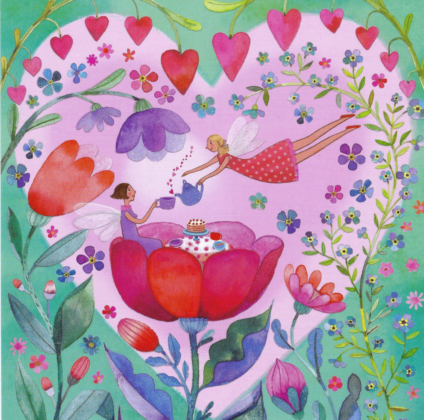 Edition Gollong - Mila Marquis - Fairy - Flowers - Tea - Tea Party - Postcard