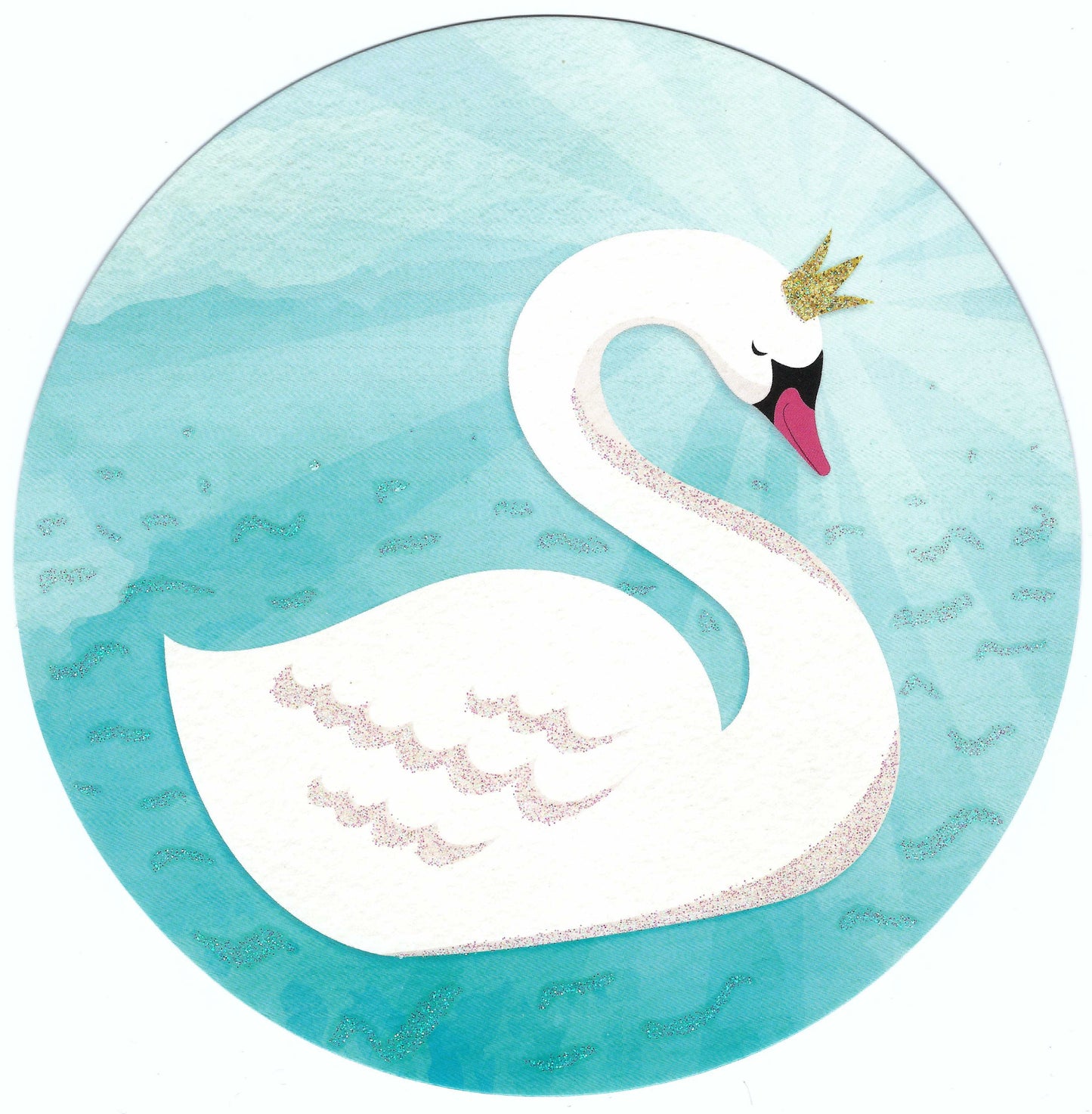 Edition Tausendschön -Swan - Crown - Round Postcard