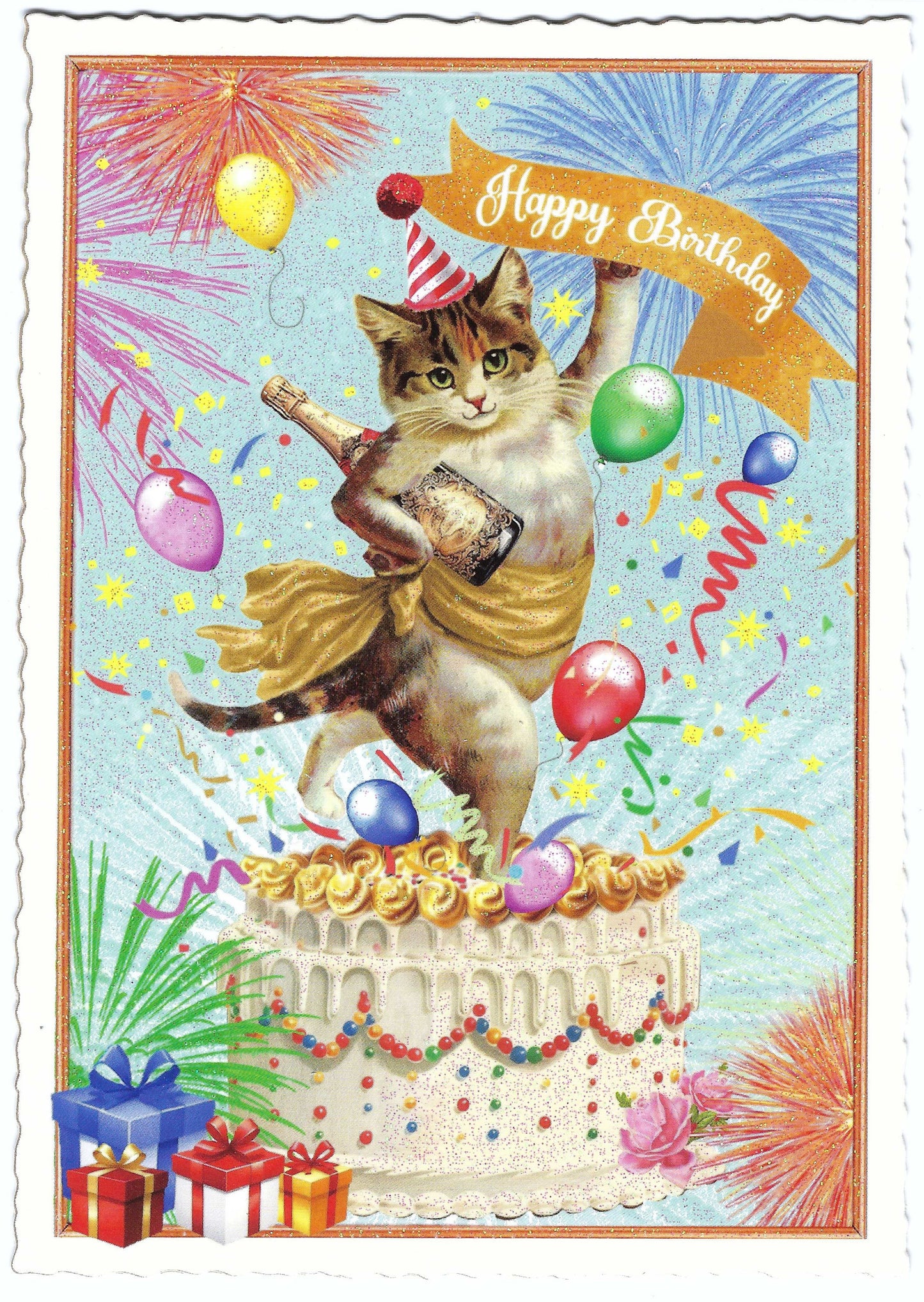 Happy Birthday Cat Postcard by Edition Tausendschön