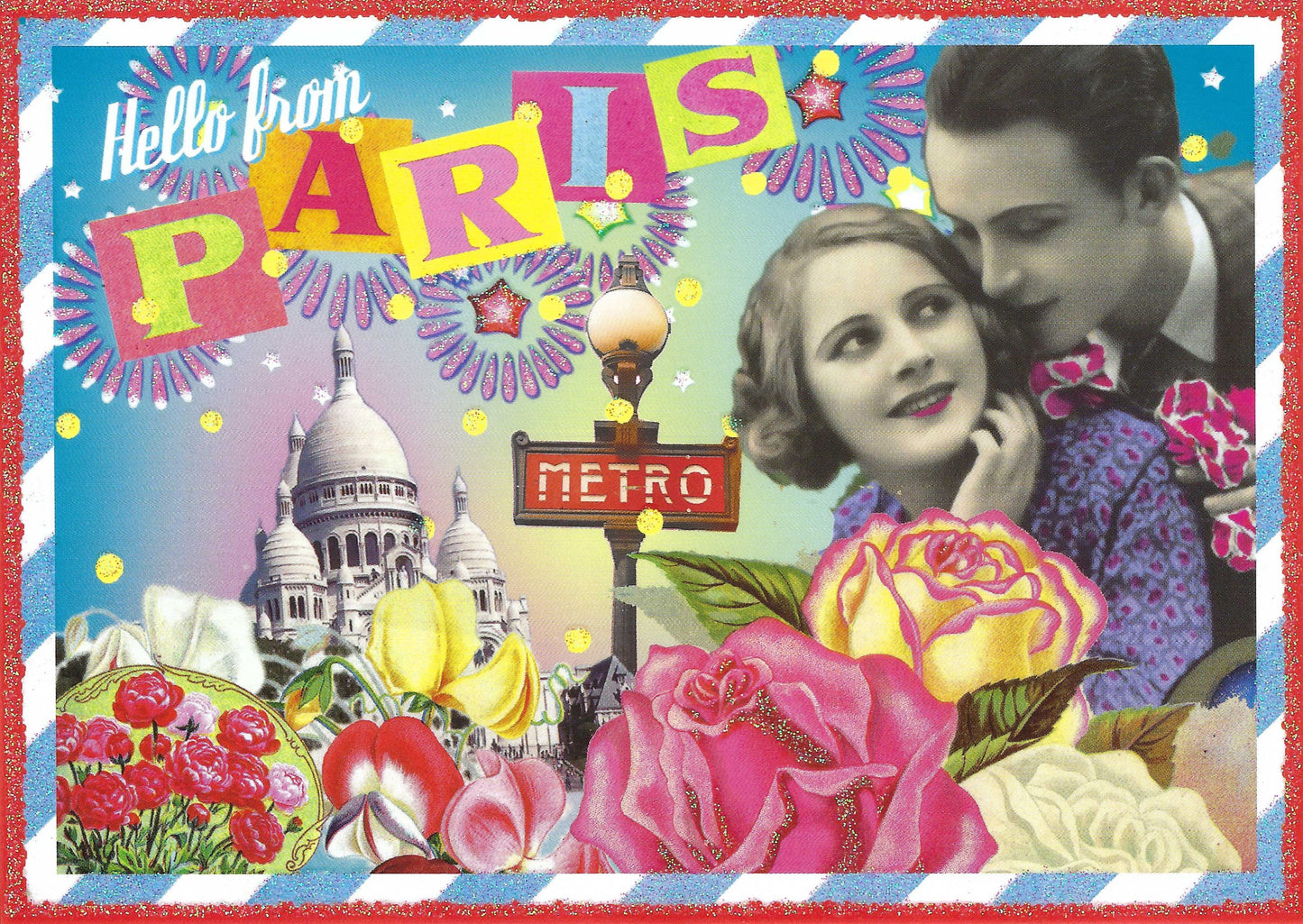 Edition Tausendschön - Hello from Paris - Sacré-Cœur - France - Couple - Vintage - Postcard