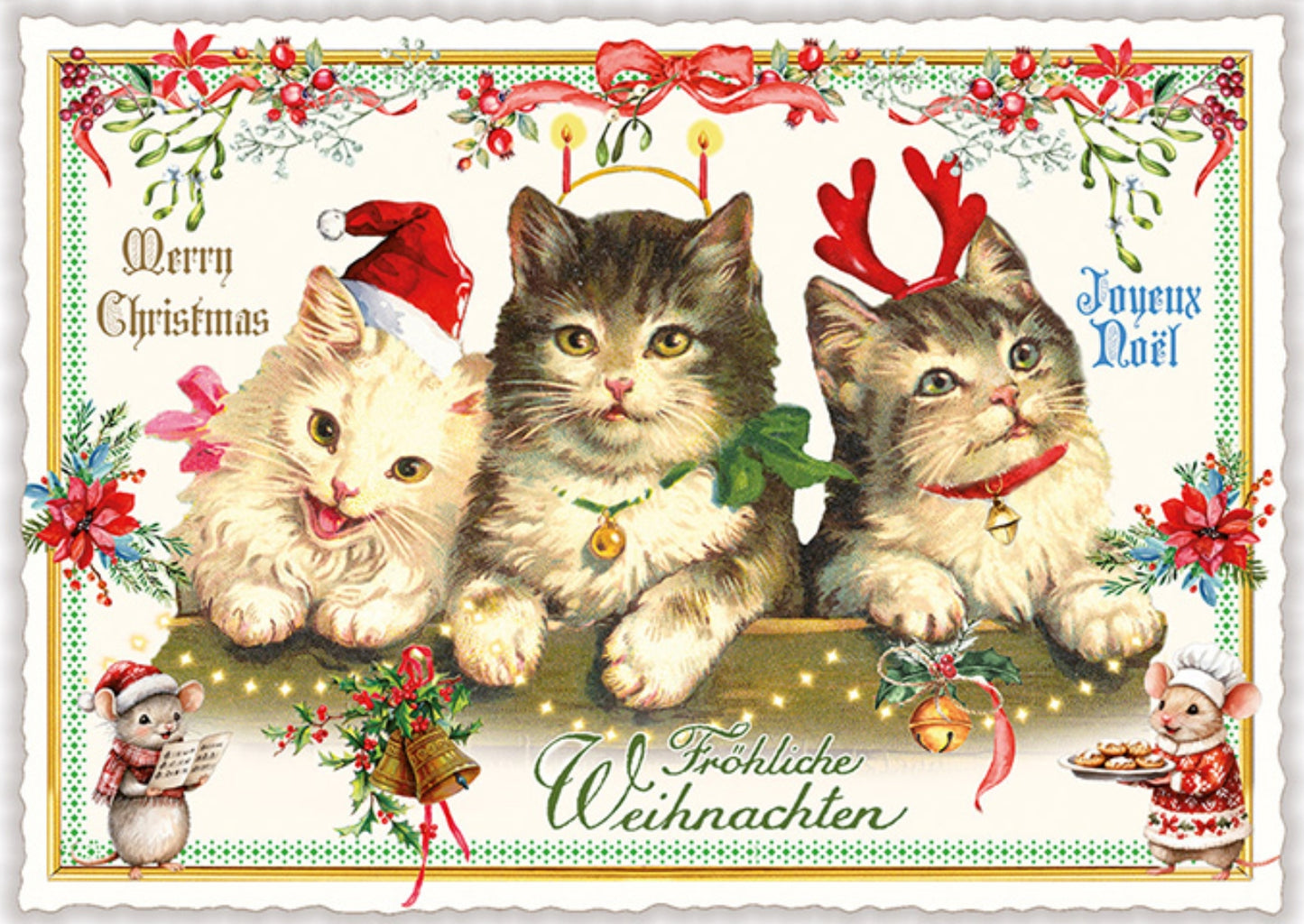 Edition Tausendschön Christmas Postcard – Cats - Merry Christmas