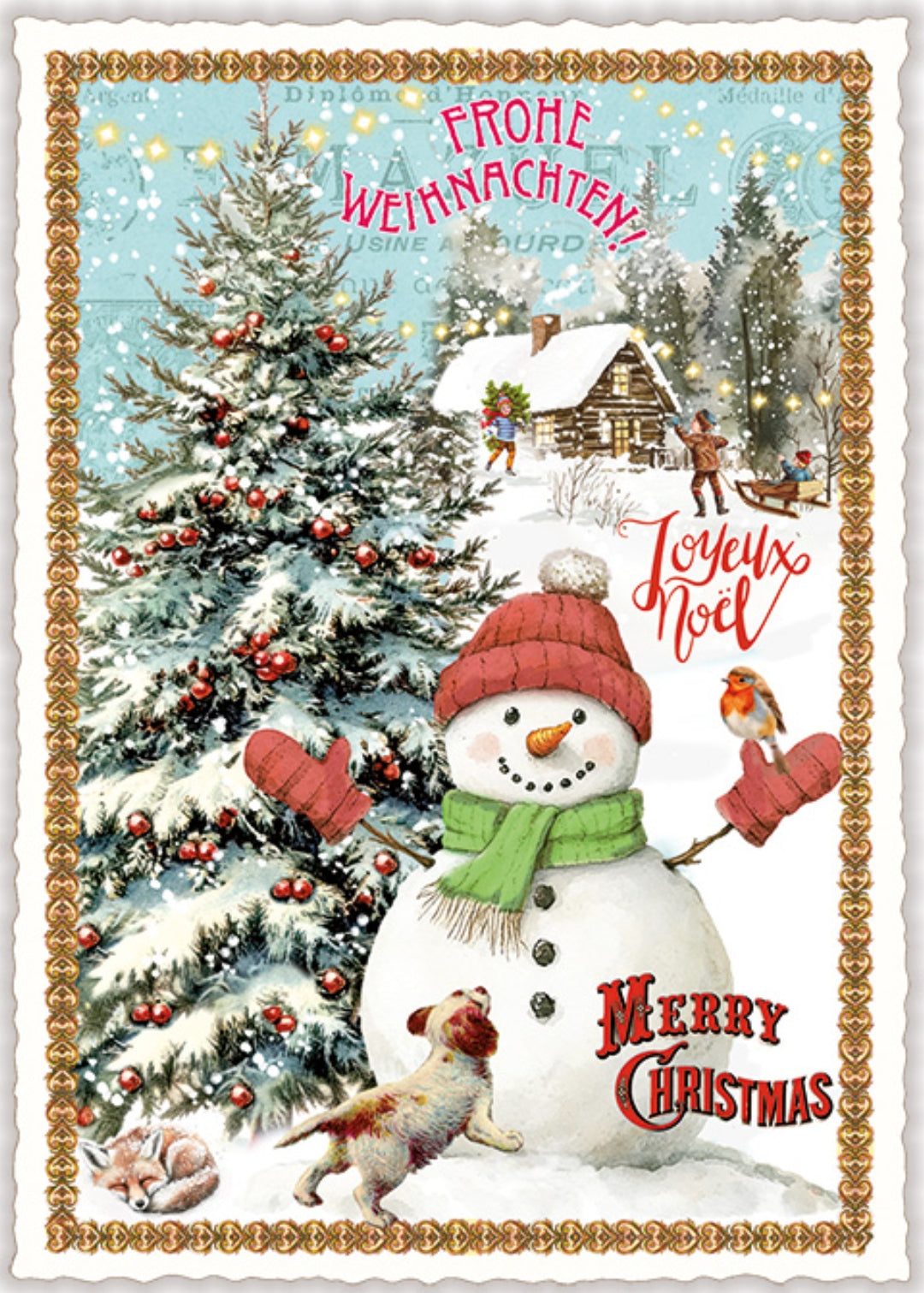 Edition Tausendschön Christmas Postcard – Snowman - Merry Christmas