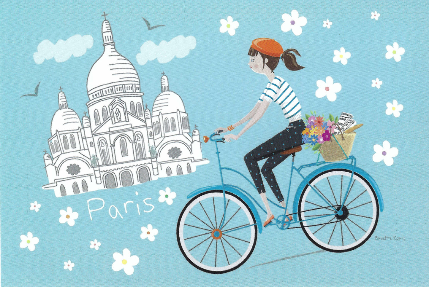 Editions Titi Pinson - Paris - Sacre Coeur - Montmartre - Bicycle - Postcard