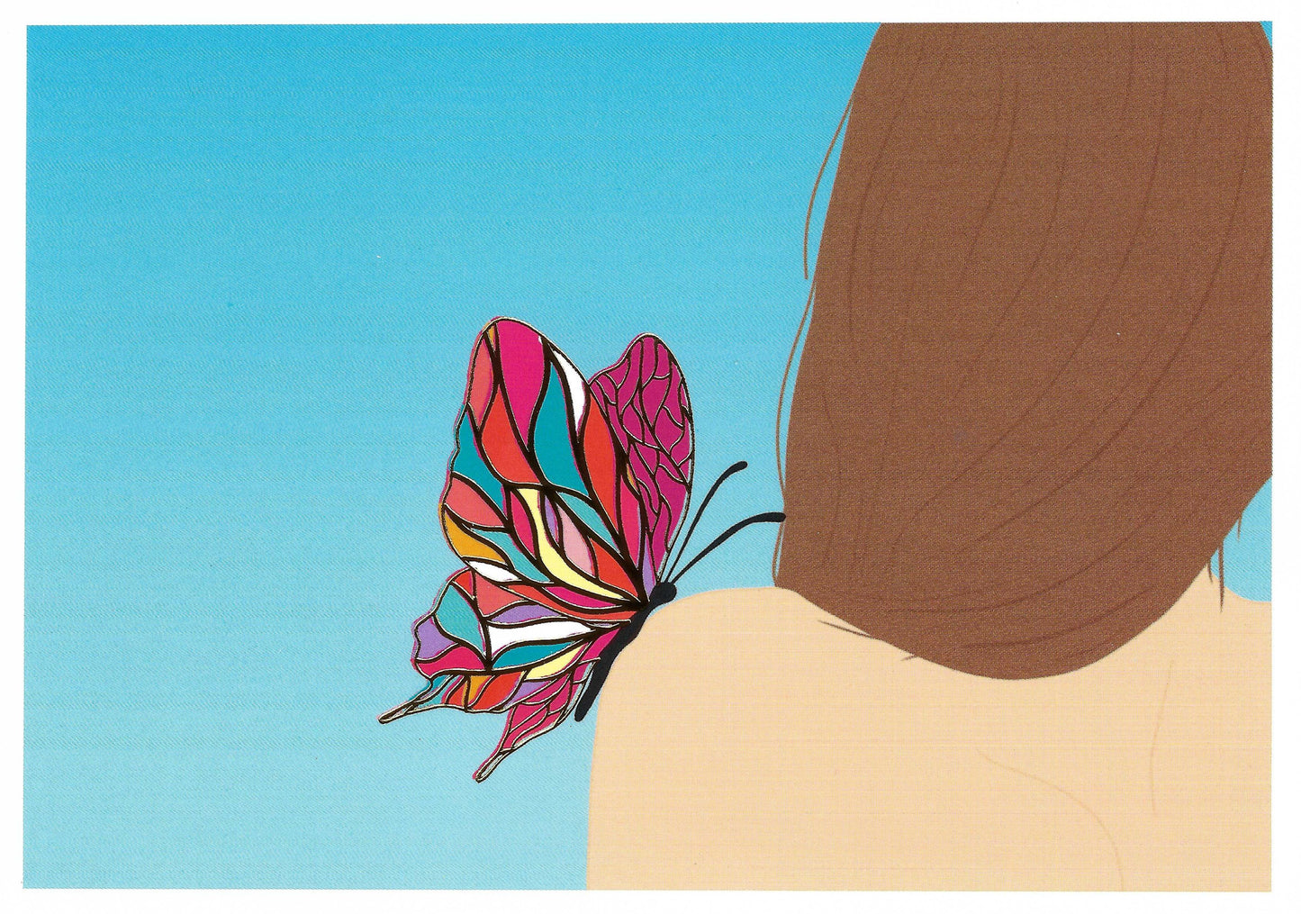Editor - Art of Emotion - Butterfly - Gentle Landing - Postcard with foil details