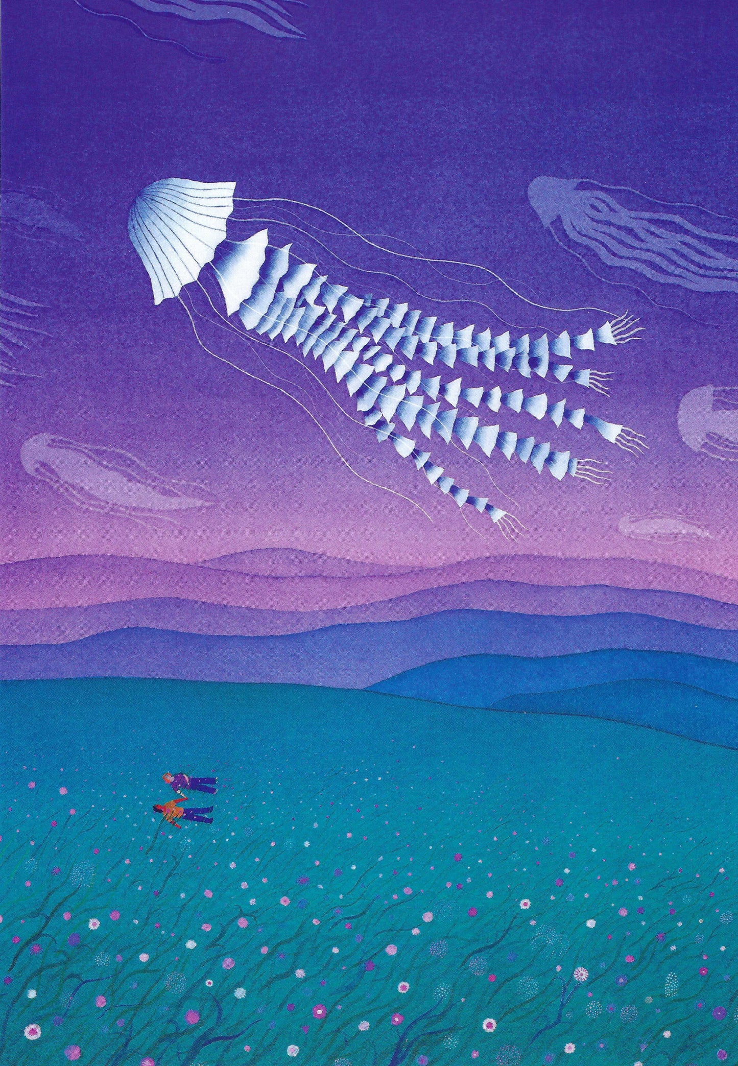 Editor - Art of Emotion - Nature - Jellyfish in the Sky - Postcard with varnish details