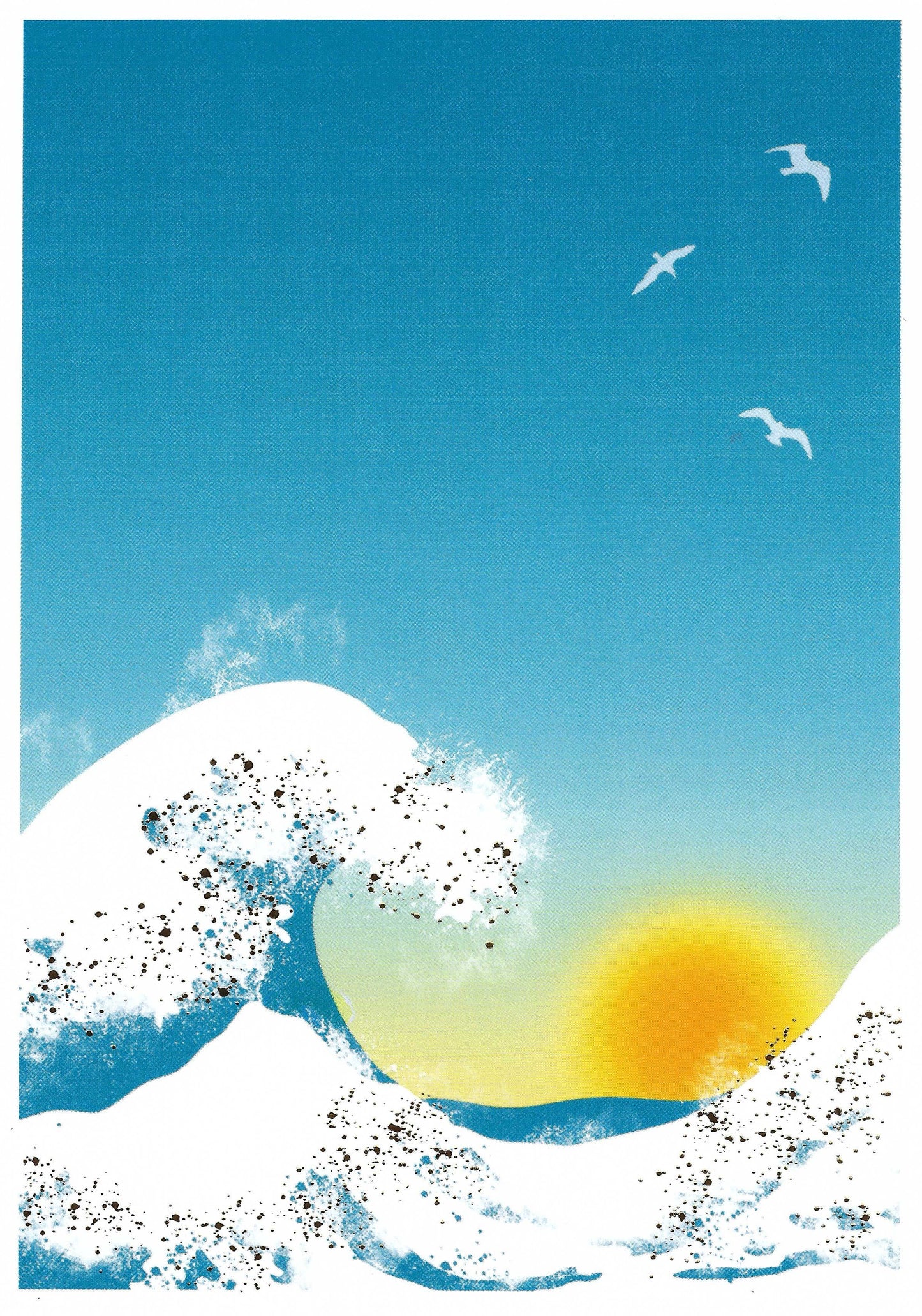 Editor - Art of Emotion - Waves - Ocean - Sea - Postcard with foil details