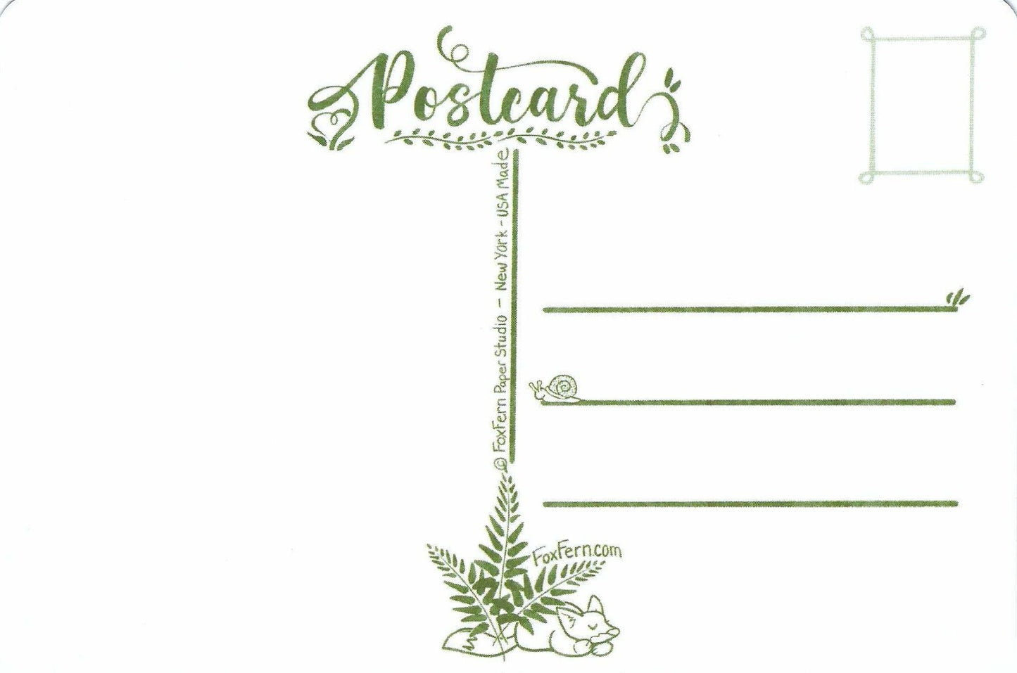 Happy Mail Bird Postcard by FoxFern Studios