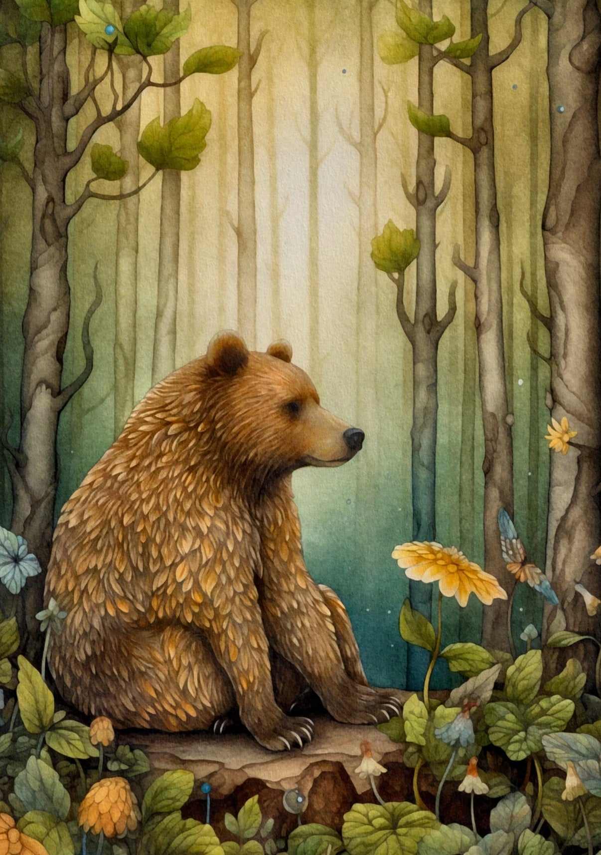 Fripperies - Brown Bear - Animals of the Forest - Postcard