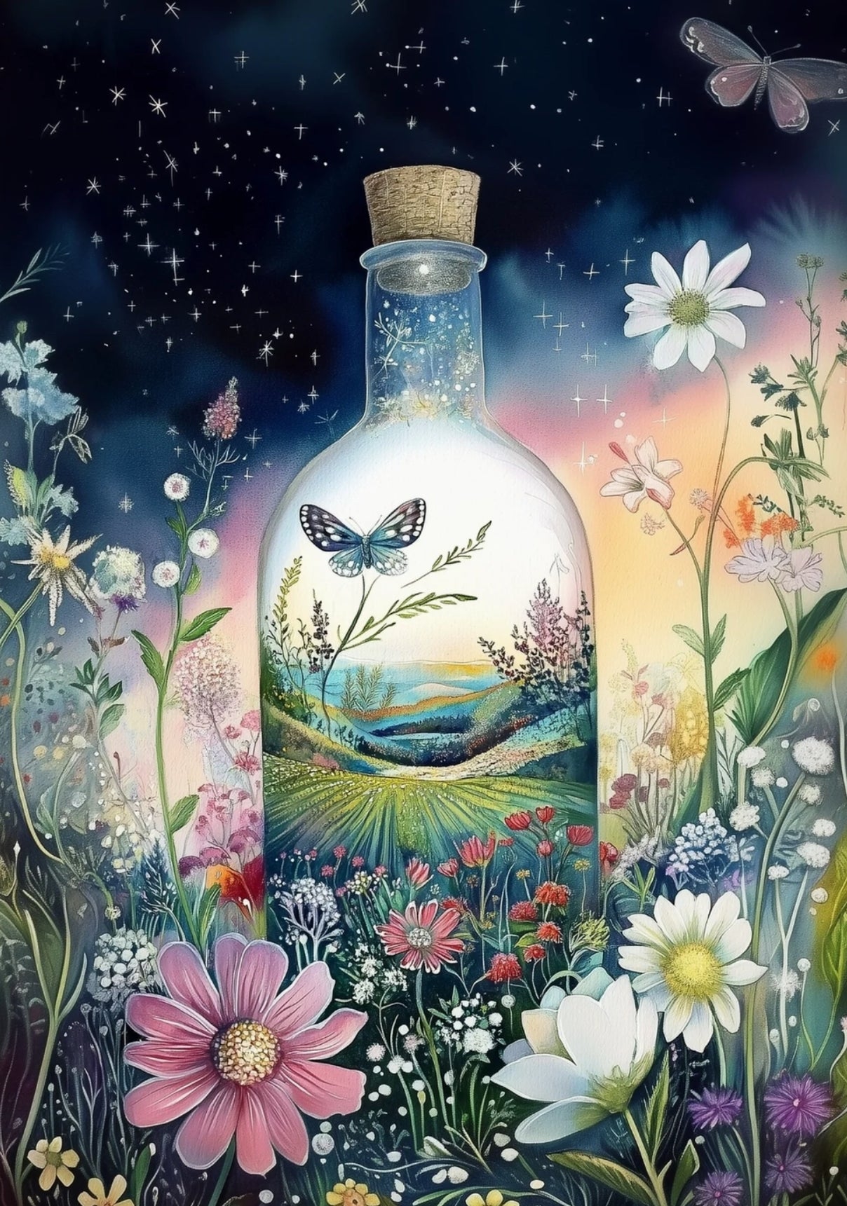Fripperies - World in Cup - Fairytales in a Glass - Postcard