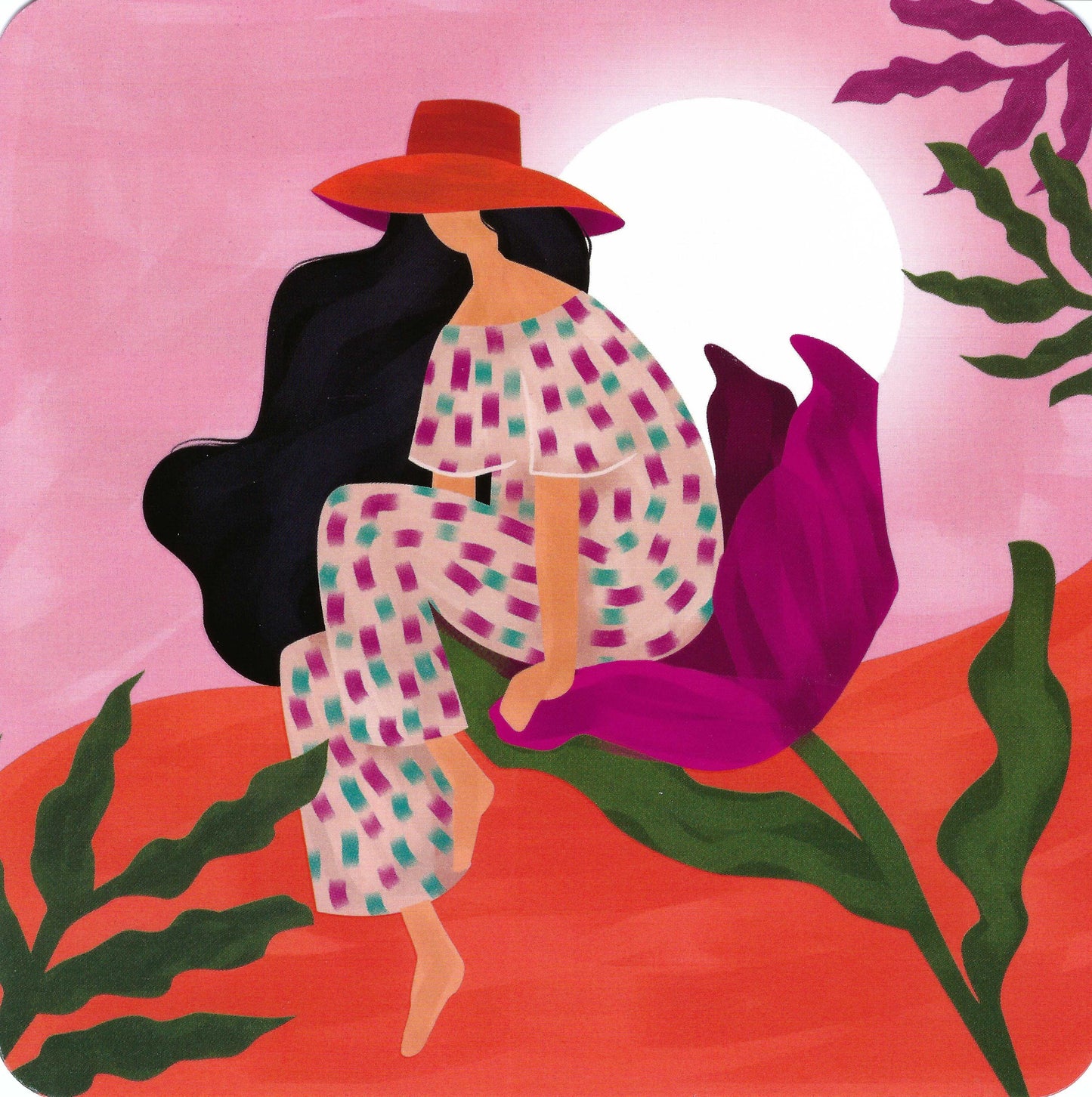 Group Editor - Woman - Flower - Sun - Postcard