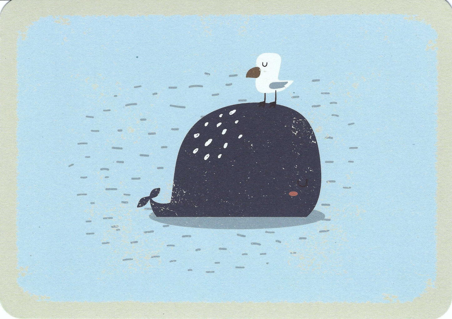 Whale Postcard - Whale and Seagull - by Gutrath Verlag