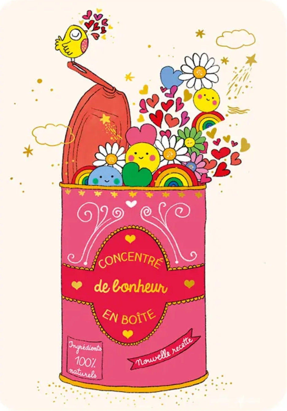 Happiness Concentrate Postcard by Cartes d'Art with foil details