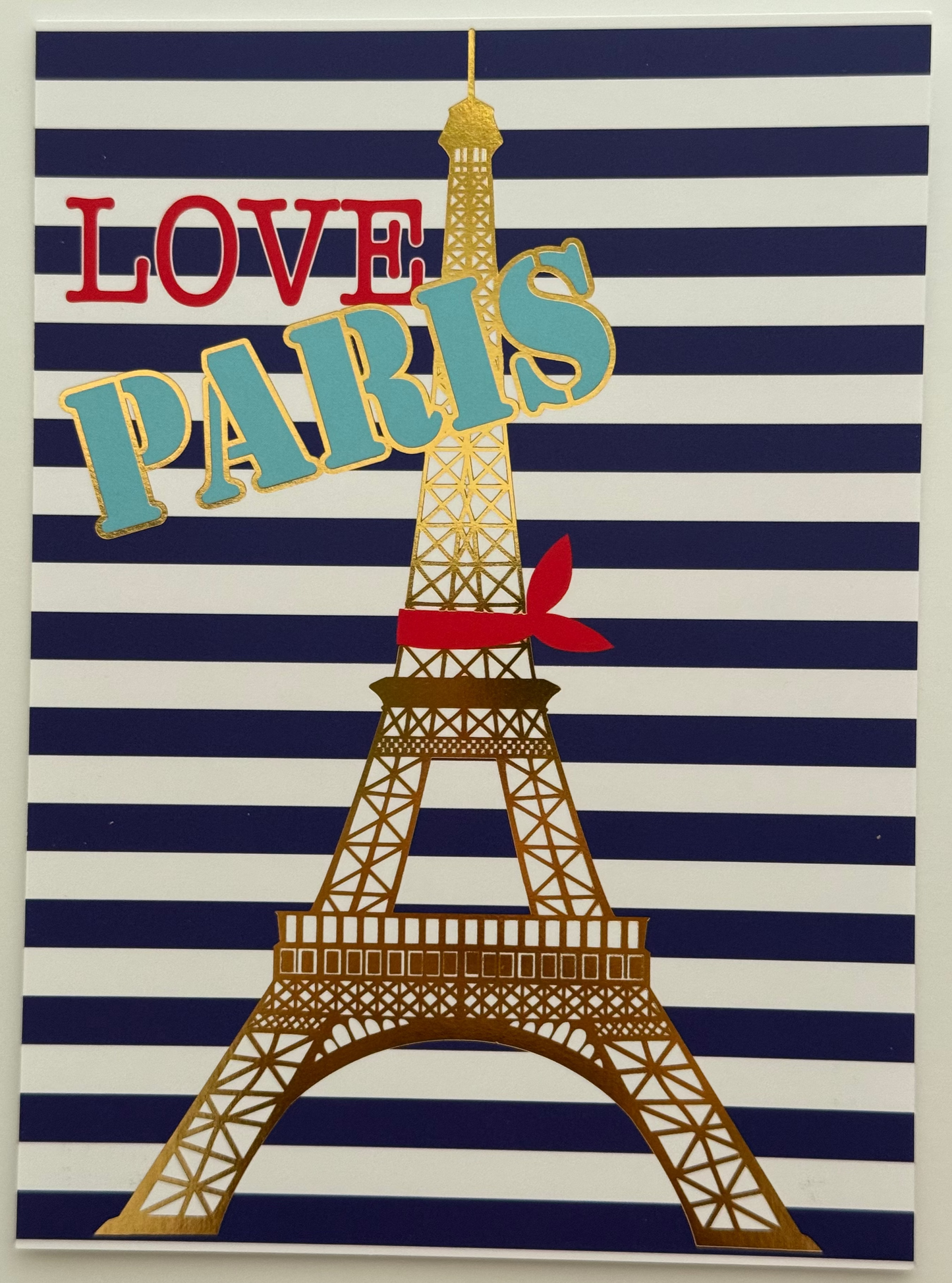 Editor - Art of Emotion - Destination Paris Postcard - Love Paris - Eiffel Tower - Postcard with gold foil details