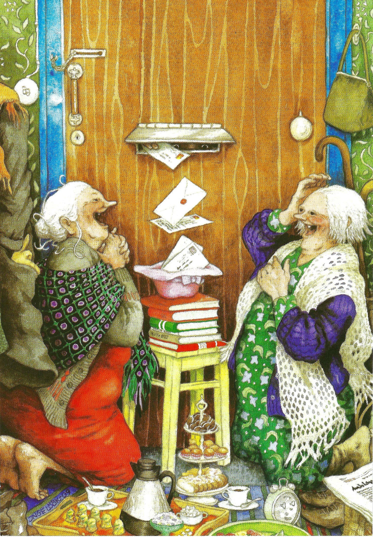 Inge Löök - Aunties - Grannies - Friends - Women at the Mailbox - Mail - Postcard