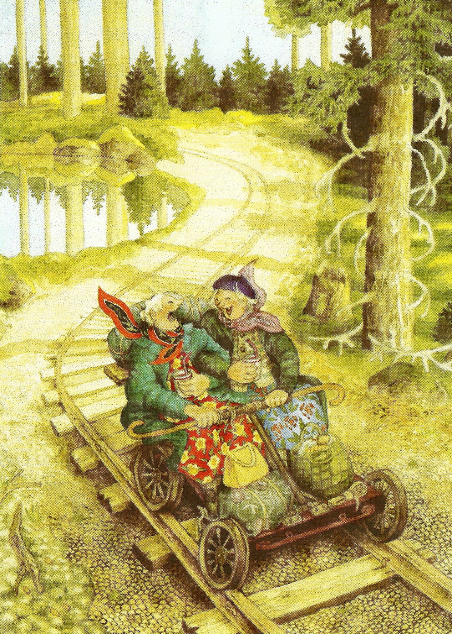 Inge Löök - Aunties - Friends - Grannies - Women ride the Trolley - Draisine - Postcard