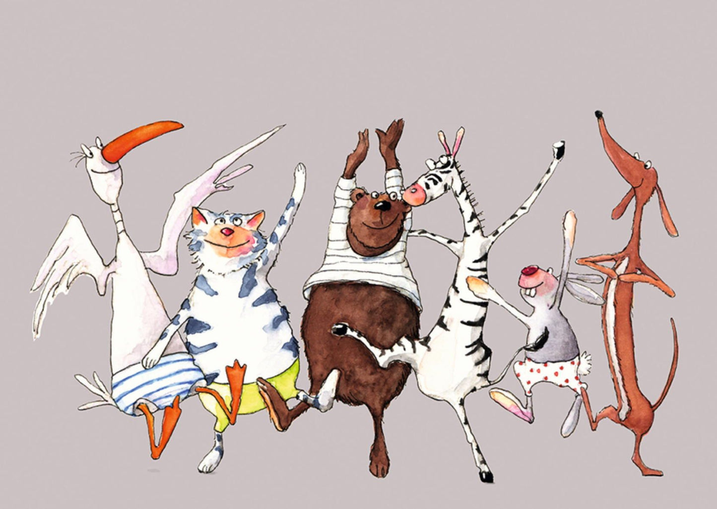 Inkognito - Animals - Bear - Zebra - Cat - Dog - Let's Dance - Postcard