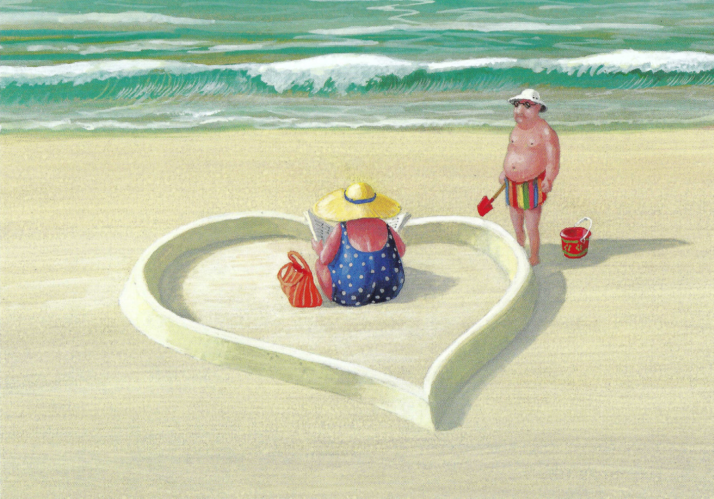 Inkognito -Couple - Beach - Heart - Love - Postcard