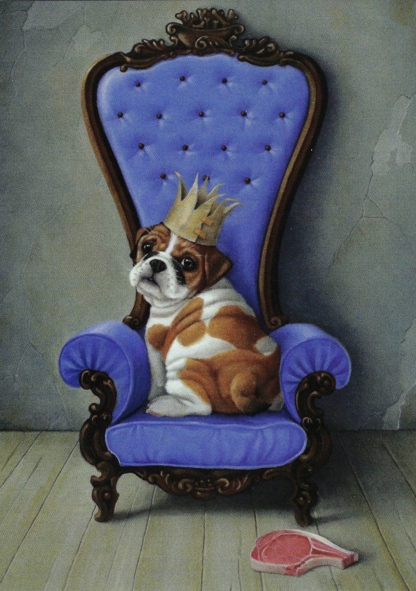 Inkognito Postcard - Dog - Bulldog - Blue Throne