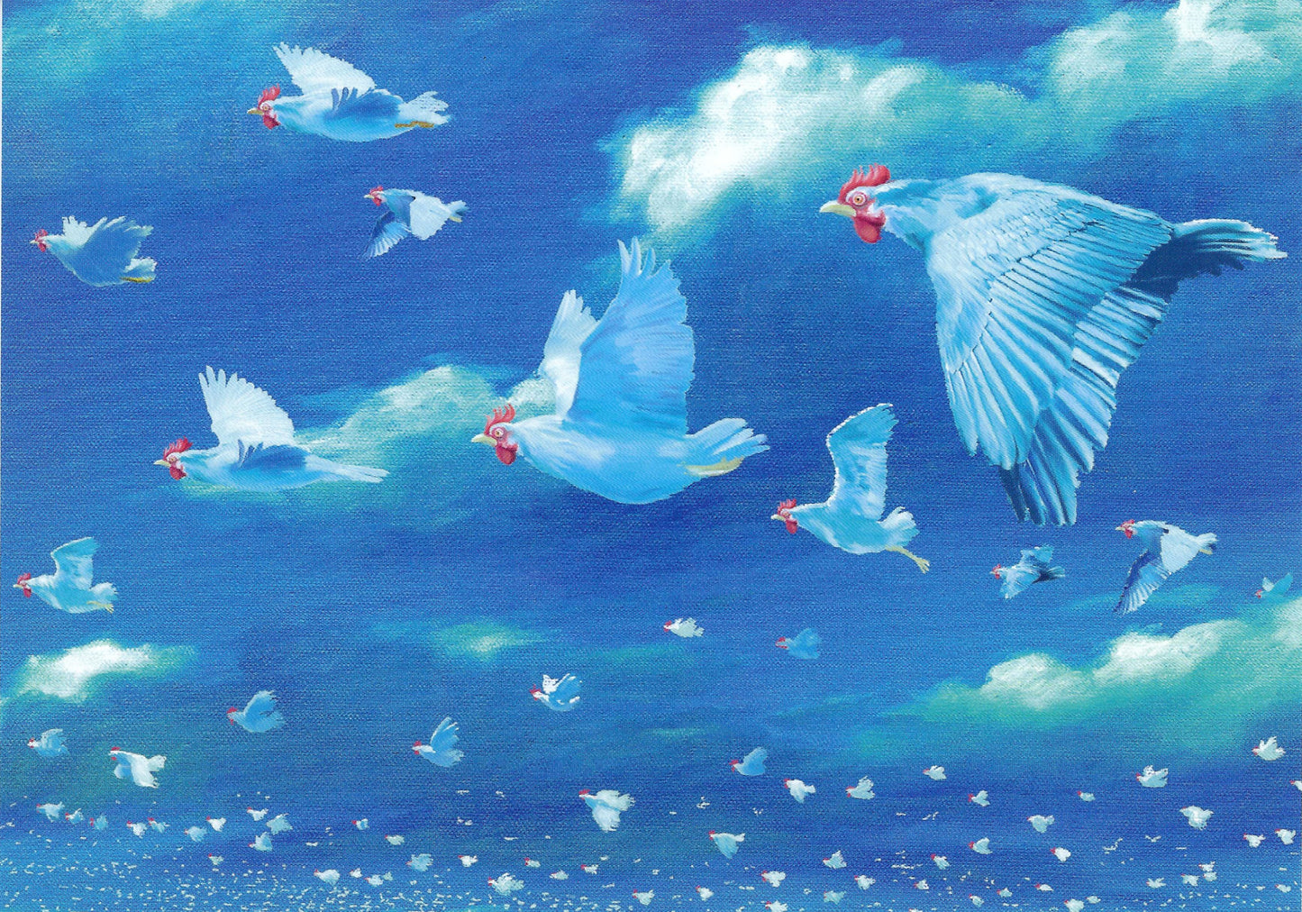 Inkognito Postcard - Chickens - Flying Chickens - Sky