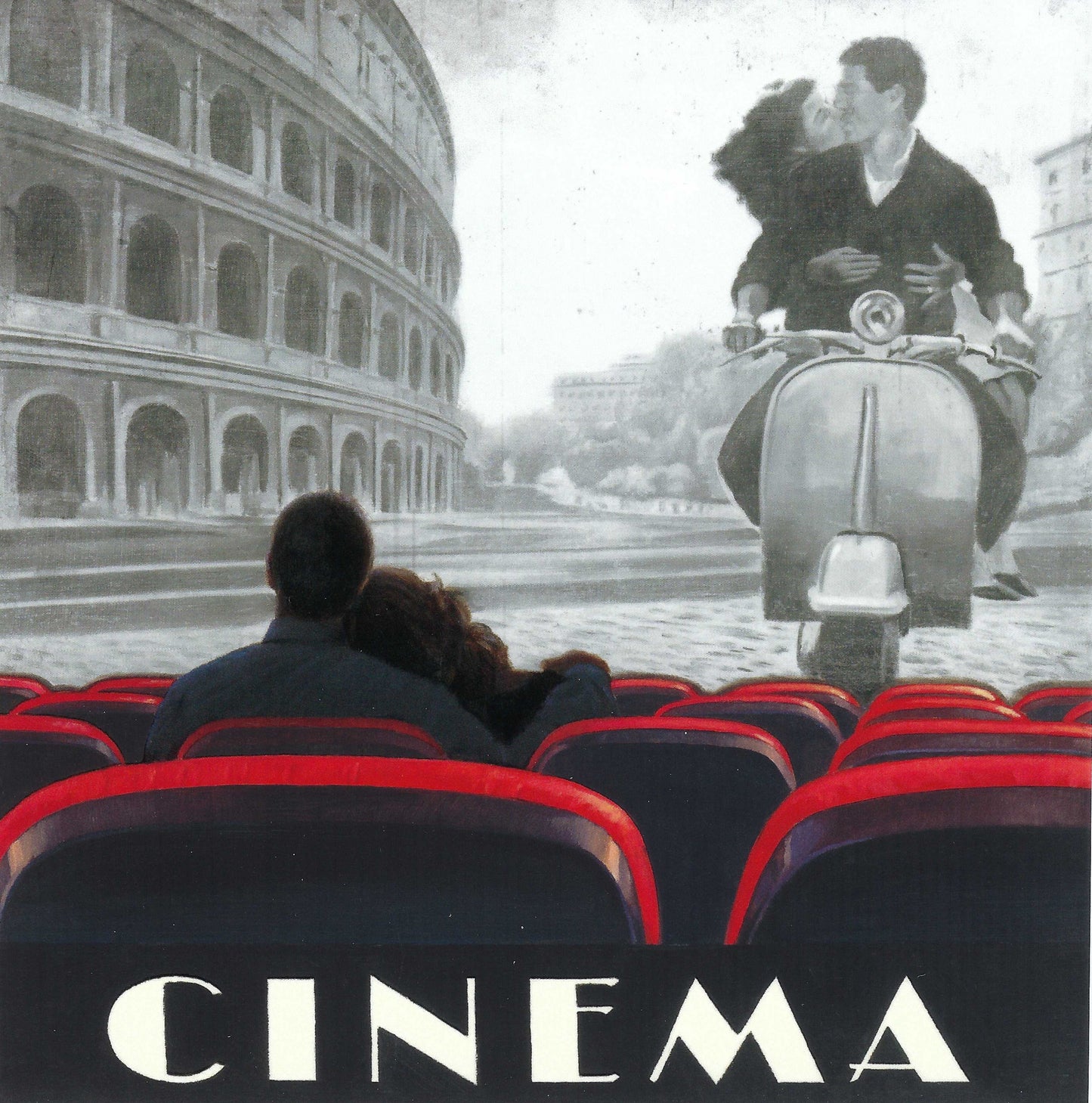 International Graphics - Cinema Roma - Rome - Italy -Couple - Love - Postcard