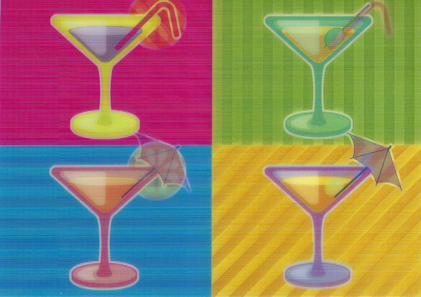L.M. Kartenvertrieb - Cocktails - Lenticular Postcard
