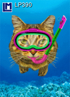 L.M. Kartenvertrieb - Diving Cat - Snorkeling - Ocean - Lenticular Postcard