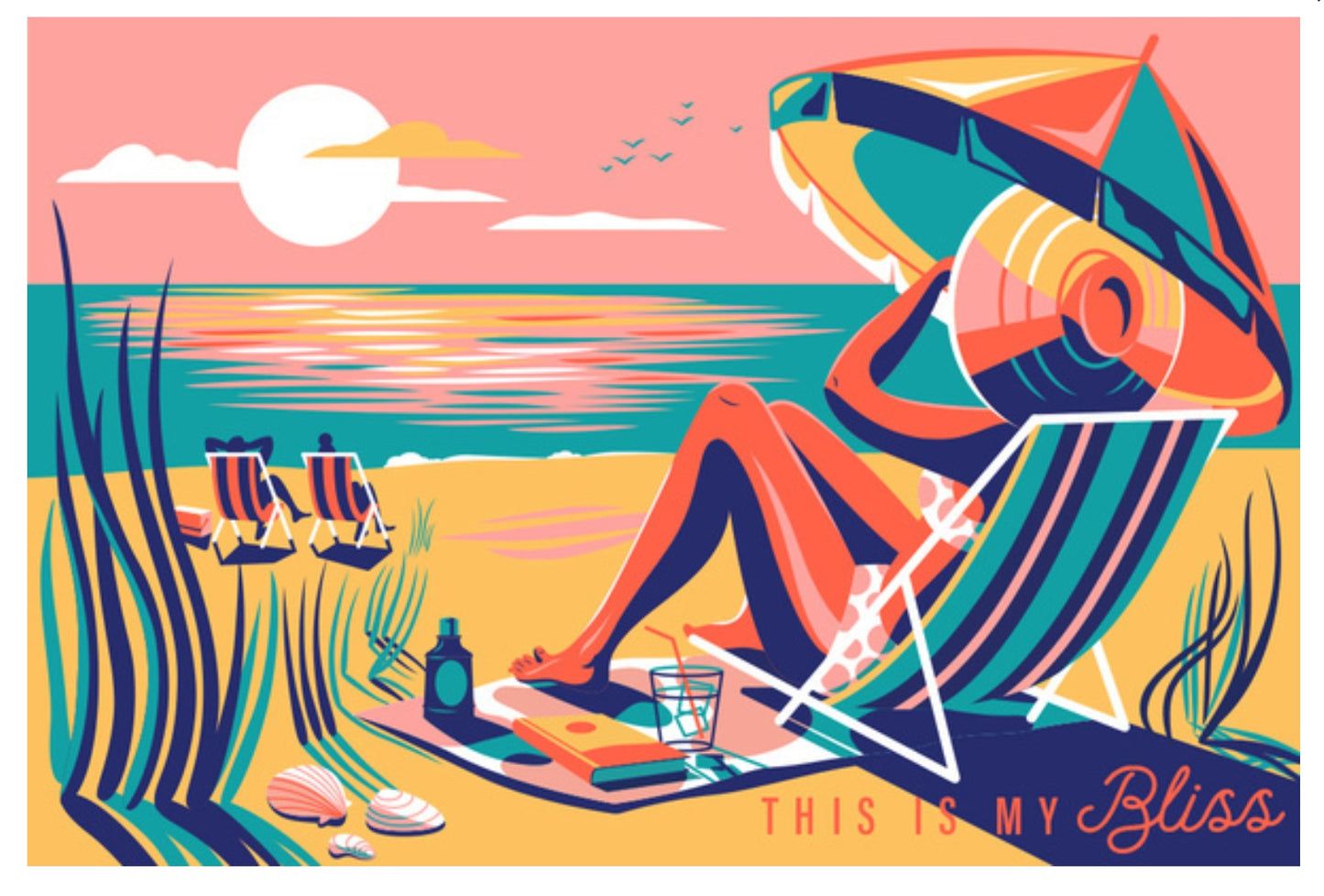 Lantern Press Postcard - Beach Postcard - Summer Postcard - Postcrossing Postcard - Postcards for Postcrossing