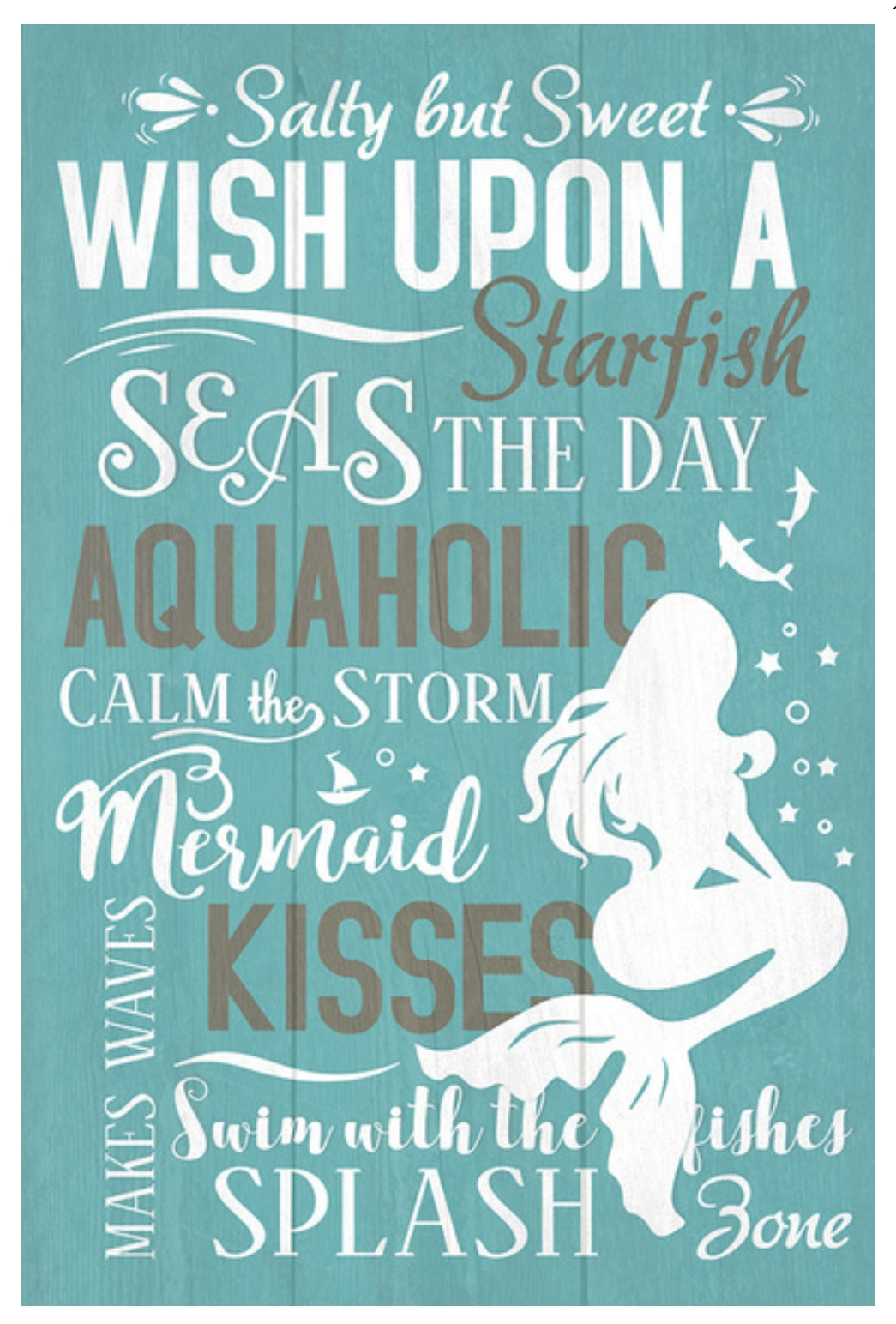 Lantern Press - Mermaid - Typography - Postcard