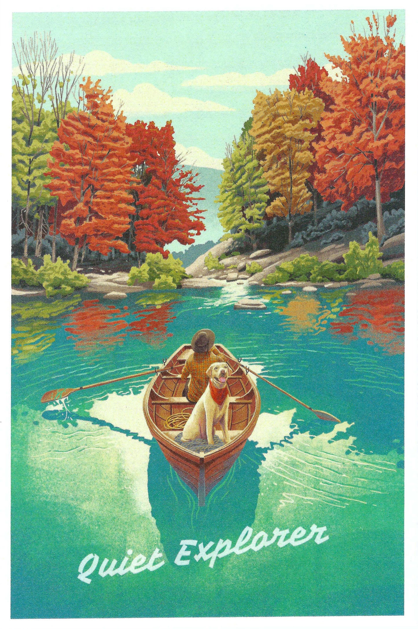 Lantern Press Postcard - Fall Postcard - Dog Postcard - Postcrossing Postcards