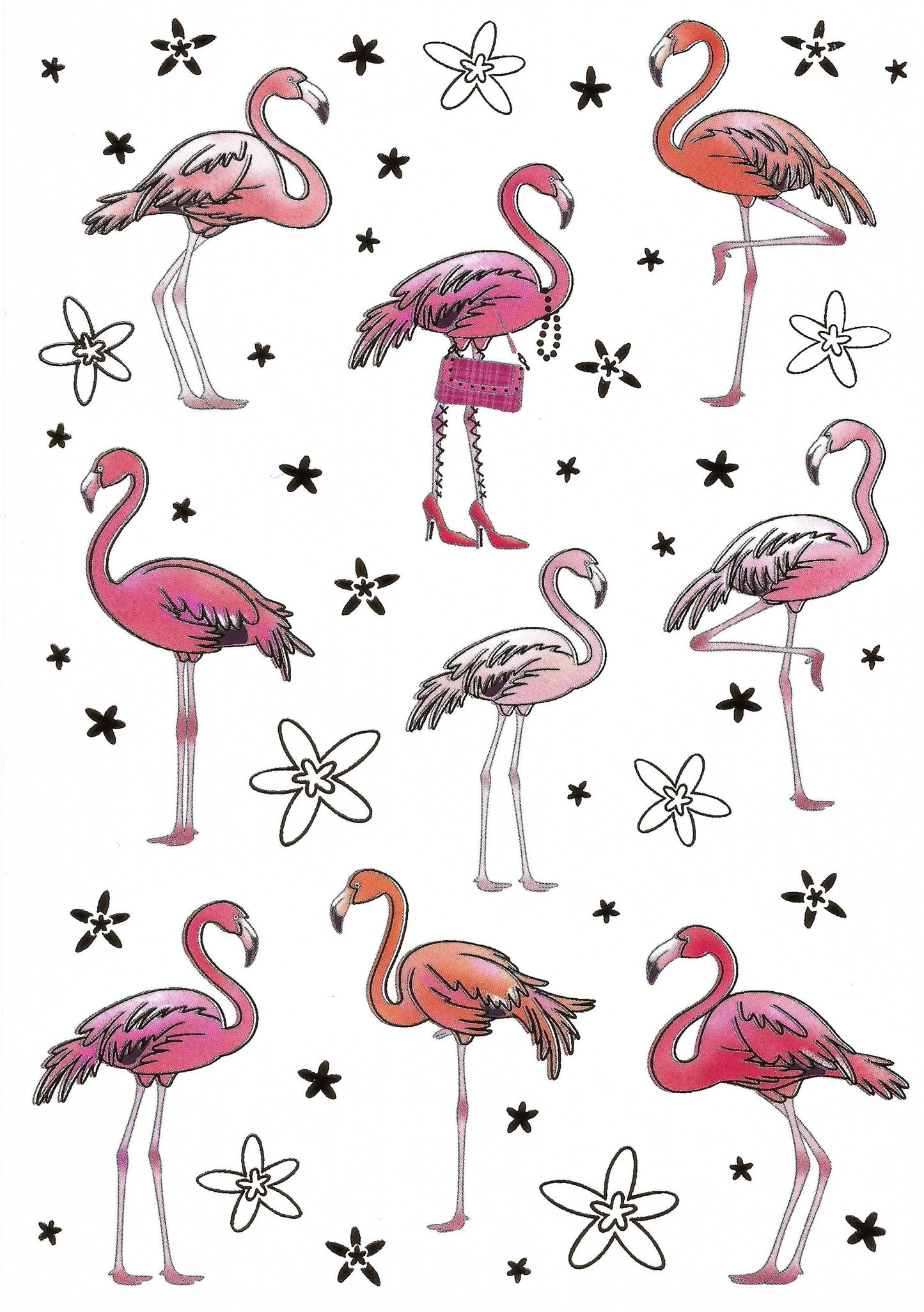 Quire - Pink Flamingo - Flamingos - Postcard with foil details