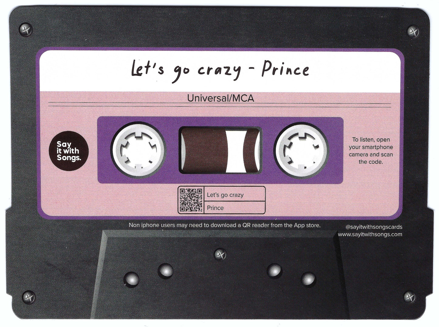 Say it with Songs - Lets Go Crazy - Prince - Postcard