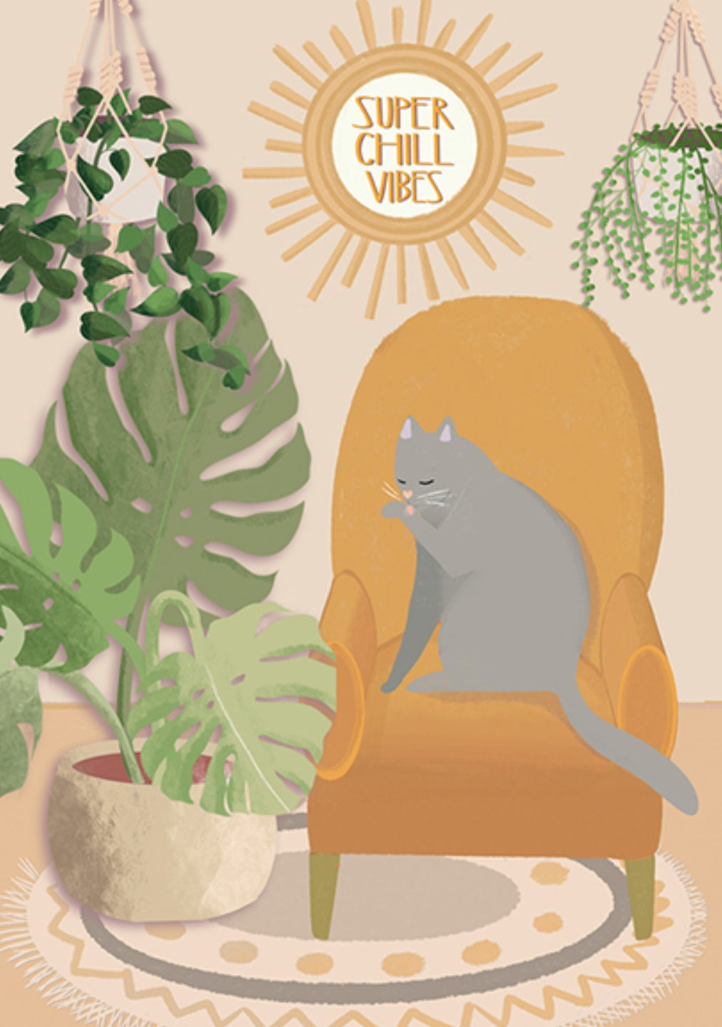 Super Chill Vibes Cat Postcard by Toni Starck for Nobis Design