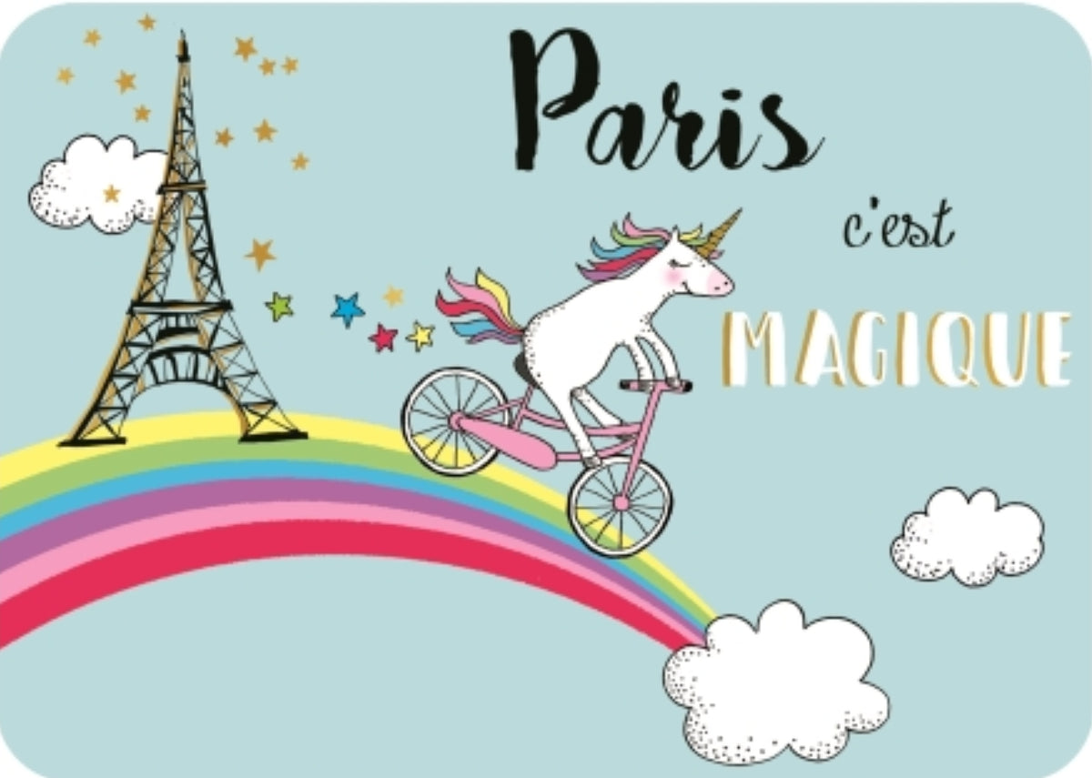 Paris is Magic Postcard by Cartes d'Art with foil details