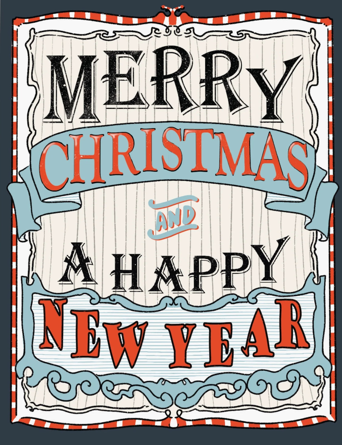 Merry Christmas and a Happy New Year Postcard by Ramus & Company